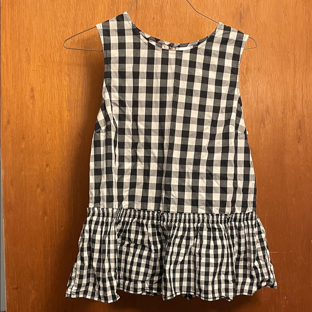 Time and Tru Black and White Gingham top